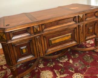 005 Aspen Home Carved Wooden Desk With Keys
