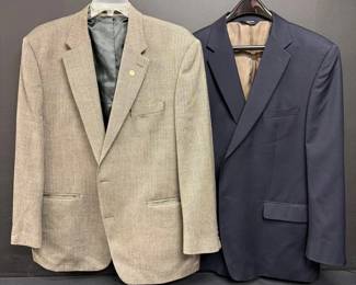Ralph Lauren And Joseph Feiss Gold Brand Navy Sport Jackets, Size 48R
