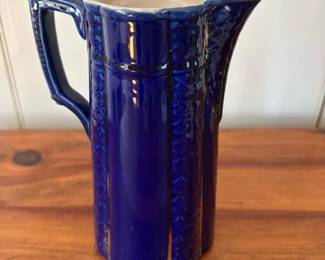 147 ceramicpitcherwithcobaltblueglazea