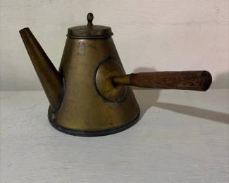 023 vintagefrenchbrasscoffeepotwoodhan