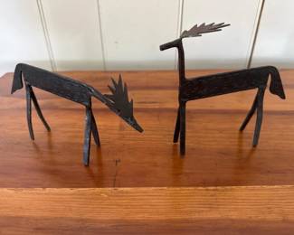 378 pairofhandforgedwroughtmetaldeers