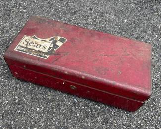 333 vintagesearsredmetaltoolboxwithco