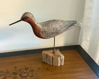 104 handcarvedbartailedgodwitshorebird