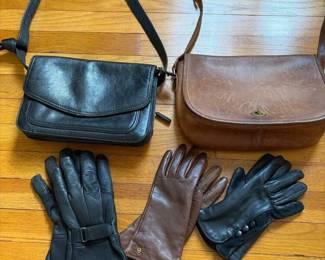 283 brownblackleatherbags3pairswomens