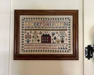 095 21x165framedcrossstitchsamplerwi