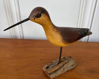 318 handcarvedwoodenyellowlegsshorebird