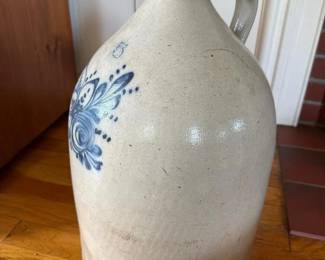 009 vintagestonewarejugwithblueflorald