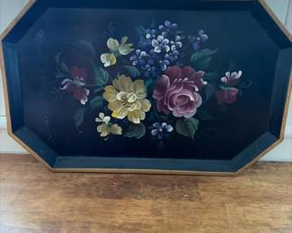 277 handpaintednashcometalfloraltraybl