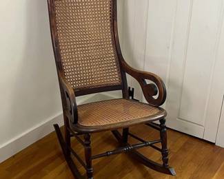 222 vintagewoodencanerockingchairwiths