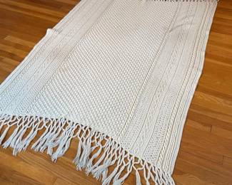 199 largehandcrochetedcableknitafghanb