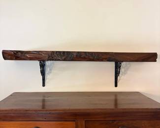 102 rusticliveedgewallshelfwithornate