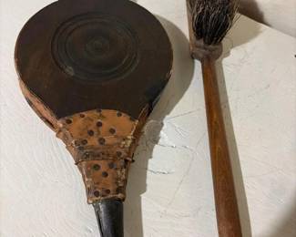 291 antiquewoodleatherfireplacebellowsa