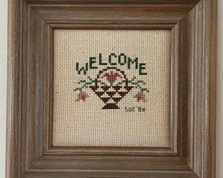 211 framed1986handmadewelcomecrossstitc