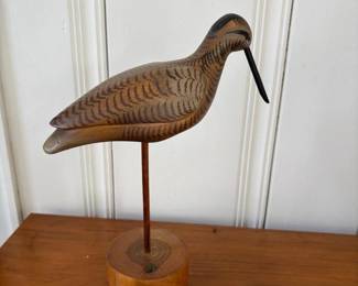 314 handcarvedshorebirddecoywithmakers