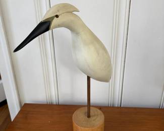 024 handcarvedwoodenegretorheronsculpt