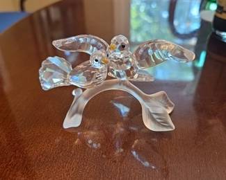 retired Swarovski Crystal "Turtledoves" figurine