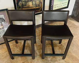 Room & Board brand leather chairs, low back. 