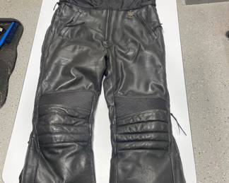 Leather snowmobile pants