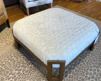 square faux fur ottoman