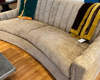 curve back boucle fabric sofa