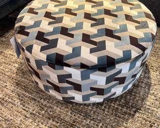 velvet print ottoman on casters