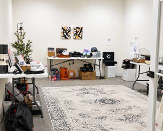 Rugs, Lamp, art items, many fun finds