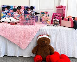 Kids room rugs, accessories, and plushies