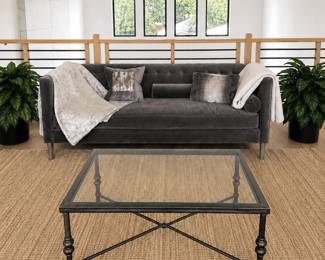 Beautiful Gray Couch from Atelier Home + Brand New Donna Karen Duvet Cover