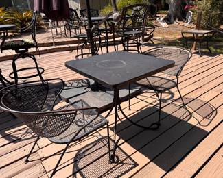 Metal table, metal chairs