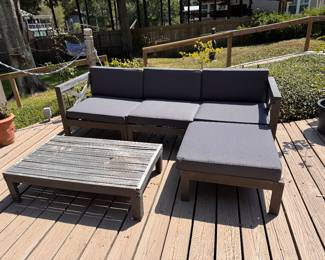 Lawn lounge set with cushions and table and cover