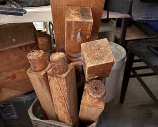 Misc. salvaged wood spindles