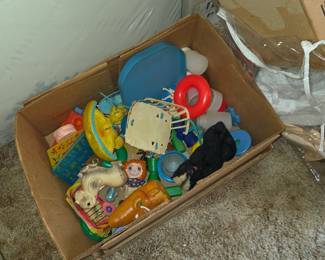 Boxes of vintage toys