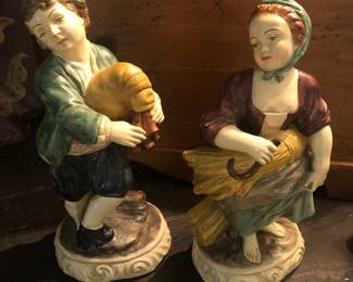 Vintage chalk ware Borghese figurines