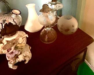 Antique oil Lamps & Globes