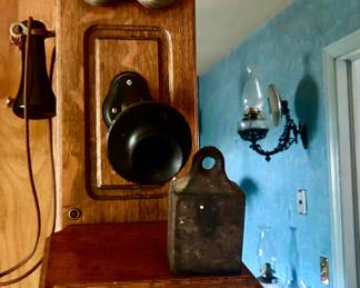 Antique Wood Wall Phone