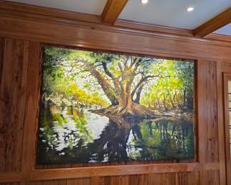 Oversized Jim Draper Painting; measurements are 6' x 9'.