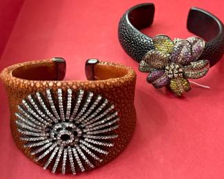 Sterling and leather 
