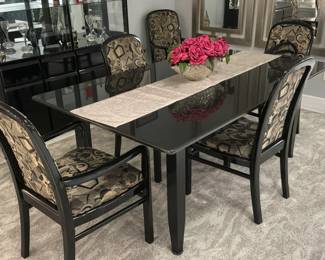 Granite top table and chairs