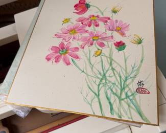 Set of 6 Japanese water colors.