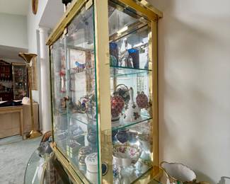 Nice brass and glass table top display case.