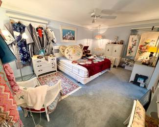 Master bedroom, king bed and mattress set.