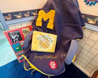 1950's wool University of Michigan blanket.