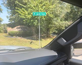 Across from the house is Mt. Laurel Trace. Ample parking. Do not block anyone's driveway/mailbox. Be careful crossing the street. 