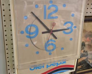 Clocks. Diet Pepsi lighted clock
