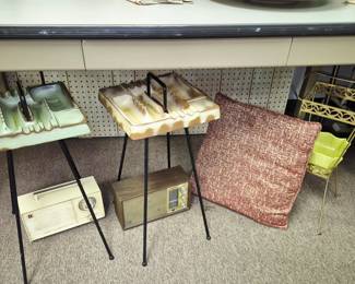 "Frankoma" "as is" ashtrays w/ metal stand