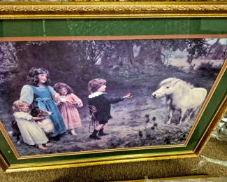 Vintage framed print "A Tempting Bait" by Arthur John Eisley 1906