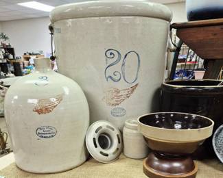 Contents of 7 different estates and families. 20 gal. Red Wing crock w/handles
