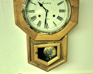 Oak windup wall clock