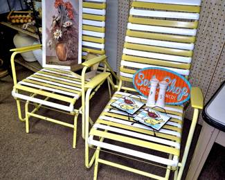 Rare and in great condition MCM patio glider chairs