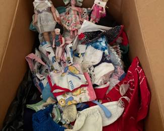 Vintage dolls with clothes